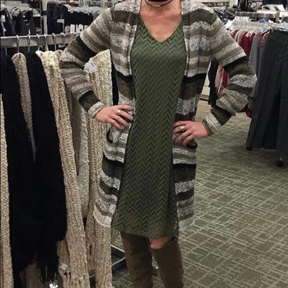 Duster cardigan and dress set